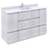 Fresca Formosa Modern 54" Rustic White Freestanding Bathroom Vanity | FCB31-123012RWH-FC-CWH-U