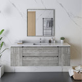 Fresca Formosa Modern 60" Ash Wall Hung Bathroom Vanity | FCB31-123612ASH-CWH-U