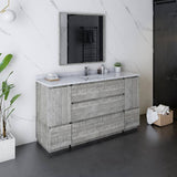 Fresca Formosa Modern 60" Ash Freestanding Bathroom Vanity | FCB31-123612ASH-FC-CWH-U