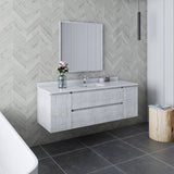 Fresca Formosa Modern 60" Rustic White Wall Hung Bathroom Vanity | FCB31-123612RWH-CWH-U