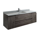 Fresca Formosa 59" Wall Hung Single Sink Modern Bathroom Cabinet | FCB31-123612ACA