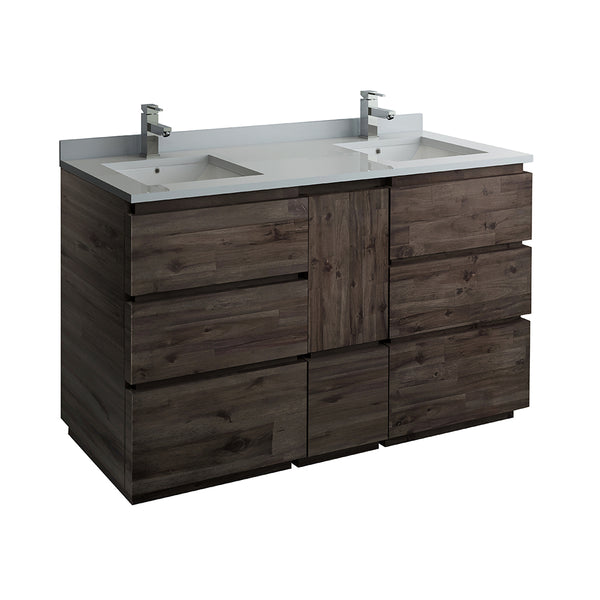 Fresca Formosa 58" Floor Standing Double Sink Modern Bathroom Cabinet | FCB31-241224ACA-FC