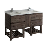 Fresca Formosa 58" Floor Standing Open Bottom Double Sink Modern Bathroom Cabinet | FCB31-241224ACA-FS