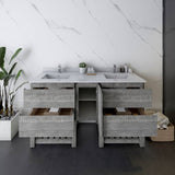 Fresca Formosa Modern 60" Ash Freestanding Open Bottom Double Sink Bathroom Vanity | FCB31-241224ASH-FS-CWH-U