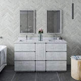 Fresca Formosa Modern 58" Rustic White Freestanding Double Sink Bathroom Base Cabinet | FCB31-241224RWH-FC
