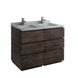 Fresca Formosa 46" Floor Standing Double Sink Modern Bathroom Cabinet | FCB31-2424ACA-FC