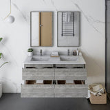 Fresca Formosa Modern 48" Ash Wall Hung Double Sink Bathroom Vanity | FCB31-2424ASH-CWH-U