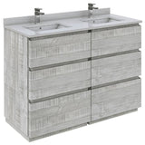 Fresca Formosa Modern 46" Ash Floor Standing Double Sink Bathroom Base Cabinet | FCB31-2424ASH-FC