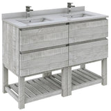 Fresca Formosa Modern 46" Ash Floor Standing Open Bottom Double Sink Bathroom Base Cabinet | FCB31-2424ASH-FS