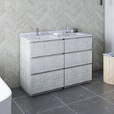 Fresca Formosa Modern 48" Rustic White Floor Standing Double Sink Bathroom Vanity | FCB31-2424RWH-FC-CWH-U