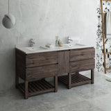 Fresca Formosa 70" Floor Standing Open Bottom Double Sink Modern Bathroom Cabinet | FCB31-301230ACA-FS