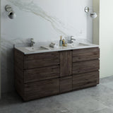 Fresca Formosa 72" Floor Standing Double Sink Modern Bathroom Cabinet w/ Top  Sinks | FCB31-301230AC-FC-CWH-U