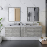 Fresca Formosa Modern 72" Ash Wall Mount Double Sink Bathroom Vanity | FCB31-301230ASH-CWH-U
