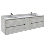 Fresca Formosa Modern 70" Ash Wall Hung Double Sink Bathroom Base Cabinet | FCB31-301230ASH