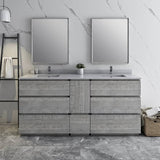 Fresca Formosa Modern 70" Ash Floor Standing Double Sink Bathroom Base Cabinet | FCB31-301230ASH-FC