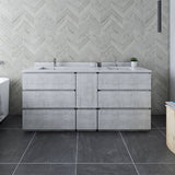 Fresca Formosa Modern 72" Rustic White Freestanding Double Sink Bathroom Vanity | FCB31-301230RWH-FC-CWH-U