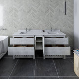 Fresca Formosa Modern 72" Rustic White Freestanding Open Bottom Double Sink Bathroom Vanity | FCB31-301230RWH-FS-CWH-U
