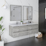 Fresca Formosa Modern 60" Ash Wall Hung Double Sink Bathroom Vanity | FCB31-3030ASH-CWH-U