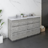 Fresca Formosa Modern 60" Ash Floor Standing Double Sink Bathroom Vanity | FCB31-3030ASH-FC-CWH-U