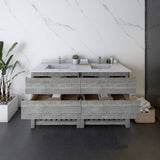 Fresca Formosa Modern 60" Ash Floor Standing Open Bottom Double Sink Bathroom Vanity | FCB31-3030ASH-FS-CWH-U