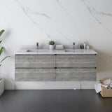 Fresca Formosa Modern 58" Ash Wall Hung Double Sink Bathroom Base Cabinet | FCB31-3030ASH