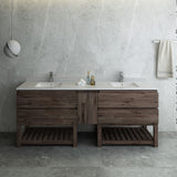 Fresca Formosa 82" Floor Standing Open Bottom Double Sink Modern Bathroom Cabinet | FCB31-361236ACA-FS