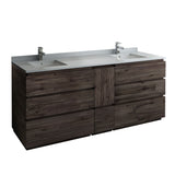 Fresca Formosa 84" Floor Standing Double Sink Modern Bathroom Cabinet w/ Top  Sinks | FCB31-361236ACA-FC-CWH-U