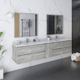 Fresca Formosa Modern 84" Ash Wall Hung Double Sink Bathroom Vanity | FCB31-361236ASH-CWH-U