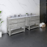 Fresca Formosa Modern 84" Ash Floor Standing Open Bottom Double Sink Bathroom Vanity | FCB31-361236ASH-FS-CWH-U