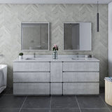 Fresca Formosa Modern 84" Rustic White Floor Standing Double Sink Bathroom Vanity | FCB31-361236RWH-FC-CWH-U