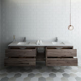 Fresca Formosa 82" Wall Hung Double Sink Modern Bathroom Cabinet | FCB31-361236ACA