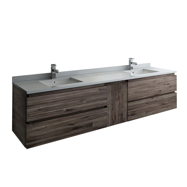 Fresca Formosa 82" Wall Hung Double Sink Modern Bathroom Cabinet | FCB31-361236ACA