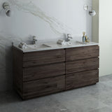 Fresca Formosa 72" Floor Standing Double Sink Modern Bathroom Cabinet w/ Top  Sinks | FCB31-3636ACA-FC-CWH-U
