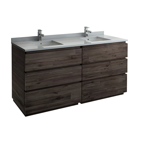 Fresca Formosa 70" Floor Standing Double Sink Modern Bathroom Cabinet | FCB31-3636ACA-FC