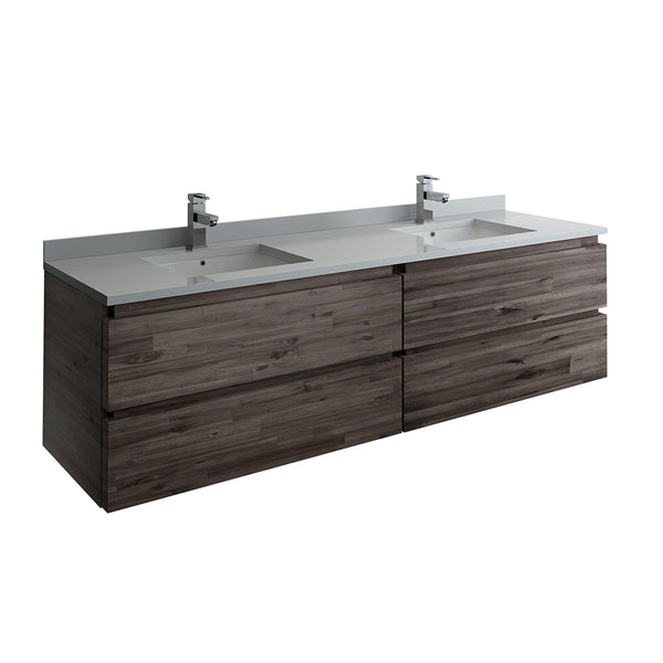 Fresca Formosa 70" Wall Hung Double Sink Modern Bathroom Cabinet | FCB31-3636ACA