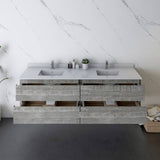 Fresca Formosa Modern 72" Ash Wall Hung Double Sink Bathroom Vanity | FCB31-3636ASH-CWH-U