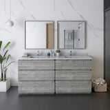 Fresca Formosa Modern 70" Ash Floor Standing Double Sink Bathroom Base Cabinet | FCB31-3636ASH-FC