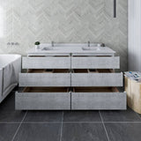 Fresca Formosa Modern 72" Rustic White Floor Standing Double Sink Bathroom Vanity | FCB31-3636RWH-FC-CWH-U