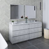 Fresca Formosa Modern 72" Rustic White Floor Standing Double Sink Bathroom Vanity | FCB31-3636RWH-FC-CWH-U