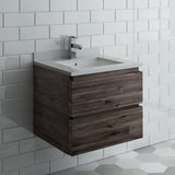 Fresca Formosa 24" Wall Hung Modern Bathroom Cabinet w/ Top  Sink | FCB3124ACA-CWH-U