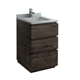 Fresca Formosa 24" Floor Standing Modern Bathroom Cabinet w/ Top  Sink | FCB3124ACA-FC-CWH-U