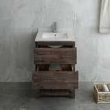 Fresca Formosa 24" Floor Standing Open Bottom Modern Bathroom Cabinet w/ Top  Sink | FCB3124ACA-FS-CWH-U