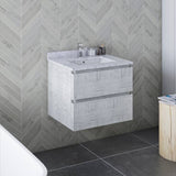 Fresca Formosa Modern 24" Rustic White Wall Hung Bathroom Vanity | FCB3124RWH-CWH-U