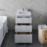 Fresca Formosa Modern 24" Rustic White Floor Standing Bathroom Vanity | FCB3124RWH-FC-CWH-U