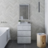 Fresca Formosa Modern 24" Rustic White Floor Standing Bathroom Vanity | FCB3124RWH-FC-CWH-U