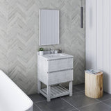 Fresca Formosa Modern 24" Rustic White Floor Standing Open Bottom Bathroom Vanity | FCB3124RWH-FS-CWH-U