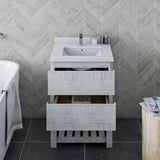 Fresca Formosa Modern 23" Rustic White Floor Standing Open Bottom Bathroom Base Cabinet | FCB3124RWH-FS