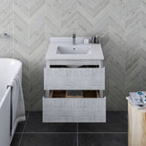 Fresca Formosa Modern 23" Rustic White Wall Hung Bathroom Base Cabinet | FCB3124RWH