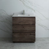 Fresca Formosa 30" Floor Standing Modern Bathroom Cabinet w/ Top  Sink | FCB3130ACA-FC-CWH-U