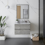 Fresca Formosa Modern 30" Ash Wall Hung Bathroom Vanity | FCB3130ASH-CWH-U